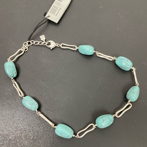 ROBERT LEE MORRIS Turquoise stone sliver necklace NWT - Picture 3 of 9